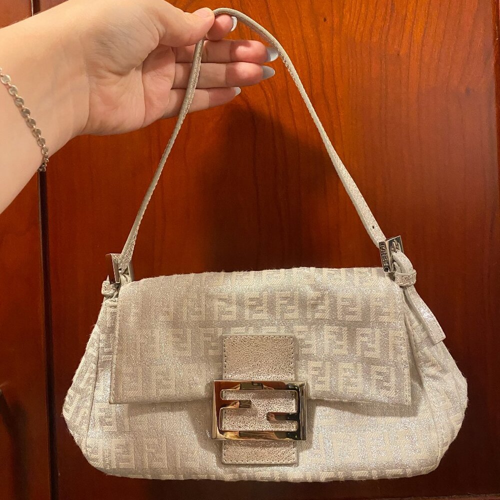 Fendi Zucchino Mini Mamma Baguette Bag